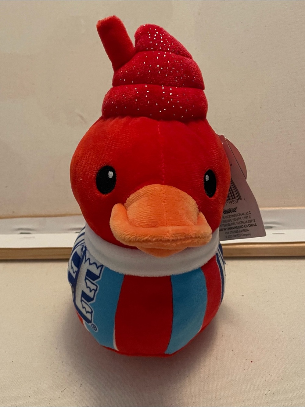 Icee Plush Red & Orange duck Bird stuffed animal